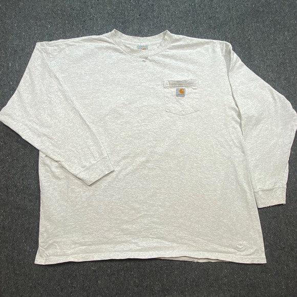 Carhartt Other - Carhartt Long Sleeve Shirt‎ 2XL XXL Mens Gray Workwear Pocket Distressed T-Shirt